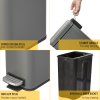 HOMCOM 5L Rectangular Compact Bin Steel Body Removable Bucket Quiet-Close Lid w/ Pedal Lid Rubbish Trash Can Home Office Bedroom Bathroom Living Room Garbage Tidy Clean 