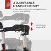 HOMCOM Folding Rollator Walker with Seat and Backrest, for Tall Over 6'9