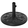 Outsunny 13kg Garden Parasol Base, Round HDPE Concrete Patio Umbrella Stand for 35mm / 38mm / 48mm Pole, Outdoor Sun Shade Parasol Weight Holder, Black