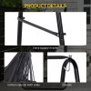 Outsunny Patio Hammock Chair with Stand, Outdoor Hammock Swing Hanging Rope Chair with Cushion, Armrest, Hooks, Dark Grey