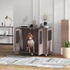 PawHut Dog Crate Furniture End Table, Pet Kennel for Medium Large Dogs with Magnetic Door Indoor Animal Cage, Purple, 95 x 55 x 75 cm