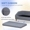 PawHut Dog Sofa Bed, Cat Sofa, Dog Couch w/ Soft Cushion, Removable and Washable Cover, for Small, Medium and Large Dogs, 95 x 63 x 39cm - Grey