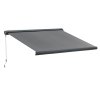 Outsunny 3 x 2.5m Electric Awning with Remote Controller, Aluminium Frame DIY Retractable Awning, UV50+ Sun Shade Canopy for Garden Patio Deck Door Window, Grey