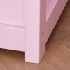 HOMCOM 2 In 1 Wooden Toy Box, Kids Seat Bench Storage Chest Cabinet Organiser w/ Safety Pneumatic Rod, 60 x 30 x 50cm - Pink