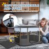 PawHut Dog Pen, Pet Playpen, Portable Foldable Dog Cat Playpen Soft Pet Cage with Storage Bag for Puppies, Rabbits, Kittens, Guinea Pigs, 94 x 74 x 60cm - Grey