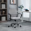 HOMCOM Mesh Office Chair, High Back Computer Desk Chair, Swivel Chair with Height Adjustable, for Home, Light Grey