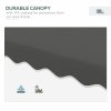Outsunny 2.5m Cantilever Parasol with Easy Lever, Square Double Top Garden Parasol Umbrella with Ruffles and Cross Base, Overhanging Outdoor Sun Shades, Dark Grey