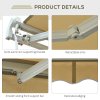 Outsunny 3m x 2.5m Garden Patio Manual Awning Canopy Sun Shade Shelter with Winding Handle Retractable Cream White