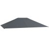 Outsunny 3 x 4m Gazebo Canopy Replacement Covers, Garden Gazebo Roof Replacement with Vents and Drain Holes, TOP COVER ONLY