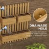 Outsunny Wall-mounted Wooden Garden Planters with Trellis, Drainage Holes and 3 Movable Planter Boxes, Wall Raised Garden Bed for Patio, Carbonised