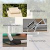 Outsunny Foldable Outdoor Sun Lounger, Reclining Lounge Chair Camping Bed Cot with Pillow 4-Level Adjustable Back Aluminium Frame, Khaki