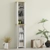 kleankin Slim Bathroom Storage Unit with Open Compartment, Bathroom Storage Cabinet with Adjustable Shelf, 34 x 23 x 165 cm, White