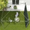 Outsunny Gazebo Side Panel, Canopy Sidewall Panel with 4 Mesh Bags and 2 Storage Pockets for 3 x 3 m Straight Leg Pop Up Gazebos, 1 Pack Sidewall Only, Green