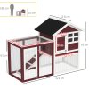 PawHut Rabbit Hutch Outdoor Wooden Guinea Pig Hutch Rabbit Run Bunny Cage Small Animal House Pull-Out Tray, Brown, 122 x 62.6 x 92 cm