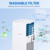HOMCOM 5000 BTU Portable Air Conditioner, 4-in-1 Air Conditioning Unit, Dehumidifier, Cooling Fan with Remote Control, 2 Speeds, 24H Timer, Window Venting Kit, 12m², R290, A Energy Efficiency