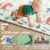 AIYAPLAY Baby Play Mat Double Sided, Foldable & Reversible Activity Playmat, Waterproof Kids Foam Crawling Mat for Outdoor Indoor Playtime Picnics, 196 x 176 x 1.5cm, Dinosaur Theme