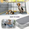 PawHut Whelping Box for Dogs, Puppies, 7 Panel Dog Playpen with Two Rooms, Washable Whelping Pads, Water-Resistant Oxford Fabric, Two Doors, for Small and Medium Dogs
