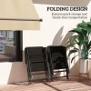 Outsunny Set of 4 Folding Chair, Garden Chair Set with Breathable Mesh Back and Seat, Outdoor Camping Chairs with Armrests, Steel Frame for Deck Balcony, Black