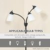 HOMCOM Arc Tree Floor Lamp with 3 Adjustable Rotating Lights, for Bedroom Living Room, Industrial Standing Lamp with Steel Frame, 155cm, Black