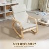HOMCOM Comfortable Relax Rocking Chair, Upholstered Lounge Chair Recliner with High Back and Headrest for Living Room, Bedroom, Cream White