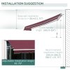 Outsunny 3 x 2.5m Garden Patio Manual Awning Canopy Sun Shade Shelter with Winding Handle Retractable Handle Red