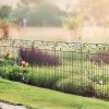 Outsunny Decorative Garden Fencing, 4PCs Outdoor Picket Fence Panels, 43in x 11.5ft Rustproof Metal Wire Landscape Flower Bed Border Edging Animal Barrier, Black
