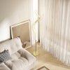 HOMCOM LED Floor Lamp with 3 Adjustable Brightness, Modern Dimmable Standing Lamp with Foot Switch for Bedroom, Living Room, Gold Tone