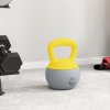 SPORTNOW Soft Kettlebell, 12kg Kettle Bell with Non-Slip Handle for Home Gym Weight Lifting and Strength Training, Yellow and Grey