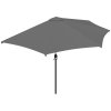 Outsunny 3(m) Half Parasol, Semi Round Umbrella with Metal Frame, Crank Handle for Balcony, Garden, Grey