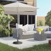 Outsunny 18kg Resin Garden Parasol Base, Round Outdoor Market Umbrella Stand Weight for Poles of 38mm to 48mm, Bronze