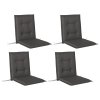 Outsunny Set of 4 Garden Chair Cushions with Backs, 108L x 50W x 5H cm Outdoor Seat Cushions Outdoor Seat Pads with Backrest, Tufted Back, Ties Dining Chair, Charcoal Grey