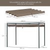 Outsunny Retractable Pergola Roof, Sun Shade Cover, UV30+ Protected Replacement Canopy Fabric for 3 x 2m Pergola Frame, Coffee