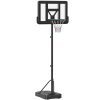 SPORTNOW Height Adjustable Basketball Hoop and Stand, Freestanding Basketball Stand, Net w/ Wheels, Enlarged Base, PE Backboard, 2-3.05m - Black