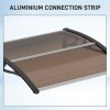 Outsunny Front Door Canopy Outdoor Awning Aluminium Rigid Plastic Polycarbonate Rain Shelter UV Water Rain Resistant 100 x 75cm Brown