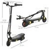 HOMCOM Folding Electric Scooter 120W E-Scooter with Three Mode LED Headlight, Warning Bell, Adjustable Height, 12km/h Maximum Speed, for Ages 7-14 Years - Black