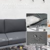 Outsunny 2 Seater Garden Sofa, All-Weather Garden Loveseat with Removable Cushions, Metal Frame Outdoor Furniture for Balcony, Charcoal Grey