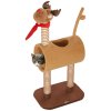 PawHut Cat Tree, 98cm Deer-Designed Cat Tower for Indoor Cats, Kittens, with Scratching Posts, Toy Ball, Tunnel, Brown