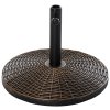 Outsunny 25 kg Round Cement Parasol Base, Umbrella Stand Holder with Rattan Style Pattern for 38, 48 mm Poles for Outdoor, Garden, Antique Bronze