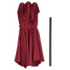 Outsunny 4.6m Large Garden Parasol Double-Sided Sun Umbrella Patio Market Canopy Shade Outdoor Wine Red - NO BASE