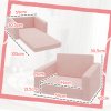 AIYAPLAY Toddler Sofa, Kids Sofa Bed, 2 in 1 Recliner Foldable Kids Armchair with Washable Cushion, Cover, for 1.5-3 Years Old, One Seater, Pink