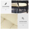 Outsunny Set of 4 Outdoor Seat Cushions with Ties, Water Repellent Seat Pads for Dining Chair, Swing, Sofa, 48 x 48 x 10 cm