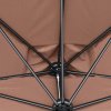 Outsunny 2.3m Half Parasol Semi Round Umbrella Patio Metal Frame Crank Handle for Balcony- NO BASE INCLUDED, Brown