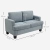 HOMCOM 2 Seater Sofa, Loveseat Sofa with Removable Back Cushions, Chenille Fabric Small Couch Settee with S-springs for Living Room, Bedroom, Home Office, Light Grey