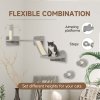 PawHut Cat Wall Furniture, 3 Piece Cat Shelves with Scratching Posts, Scratching Pads, Perches, Cat Wands, Toy Balls, Corner Design Cat Wall Shelves for Indoor Cats, Kittens, Light Grey