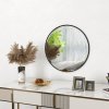 HOMCOM Circle Wall Mirror, 61 cm Round Bathroom Mirror for Living Room, Bedroom, Hallway, Black