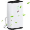 HOMCOM 16L/Day Portable Dehumidifier for Home, with LED Screen, Sleep Mode, 24H Timer, 4L Water Tank, Electric Air Dehumidifier for Damp Laundry Bedroom Basement