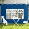 Outsunny Gazebo Side Panels with Window for 3x3(m) or 3x4m Pop Up Gazebo, 2 Pack Sides Replacement, Blue