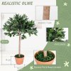 Outsunny 3ft Artificial Olive Tree Indoor Plant Greenery for Home Office Potted in An Orange Pot