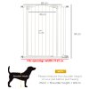 PawHut Pressure Fit Dog Stair Gate No Drilling Safety Gate Auto Close for Doorways, Hallways, 74-87cm Adjustable, 94cm Tall, White
