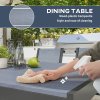 Outsunny 6 Seater Garden Dining Set with Stackable Armchairs, WPC Top Dining Table, Outdoor Table and Chairs, Garden Furniture Set, Light Grey